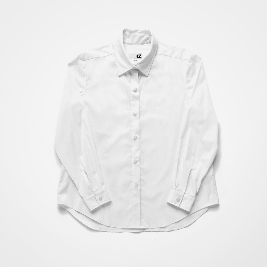 Dundas Stretch Crisp White Shirt with Magnetic Closures