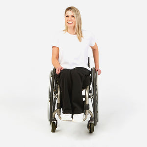 Relaxed Yoga Sweats in a Wheelchair Cut