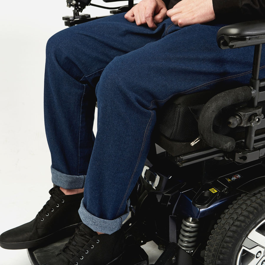 Wrap-waist Stretch Jean in a Wheelchair Cut
