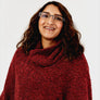 Cowl Neck Boucle Cape in Textured Wool Blend